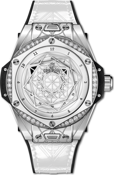 hublot big bang one click sang bleu steel white diamonds