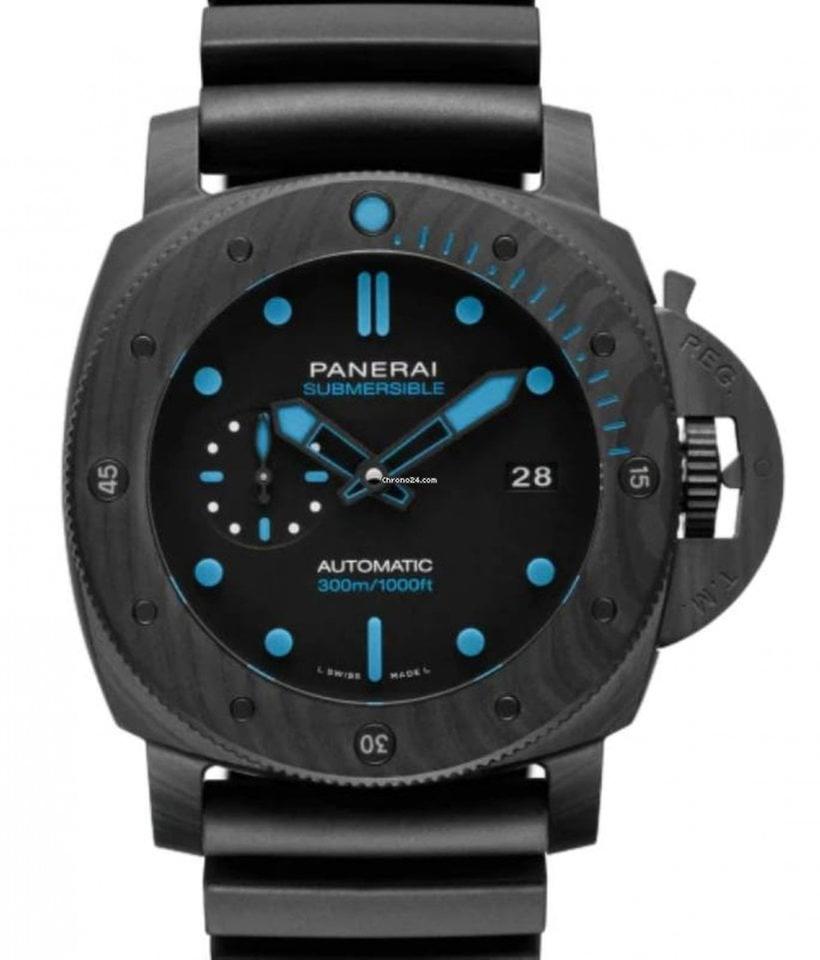 Panerai Submersible 1950 Carbotech Automatic Black Dial Men's Watch PAM01616