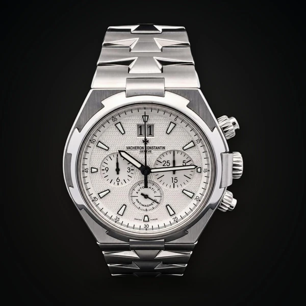 Vacheron Constantin Overseas Chronograph Stainless Steel / White / Bracelet 49150/B01A Ref. 49150/B01A-9095
