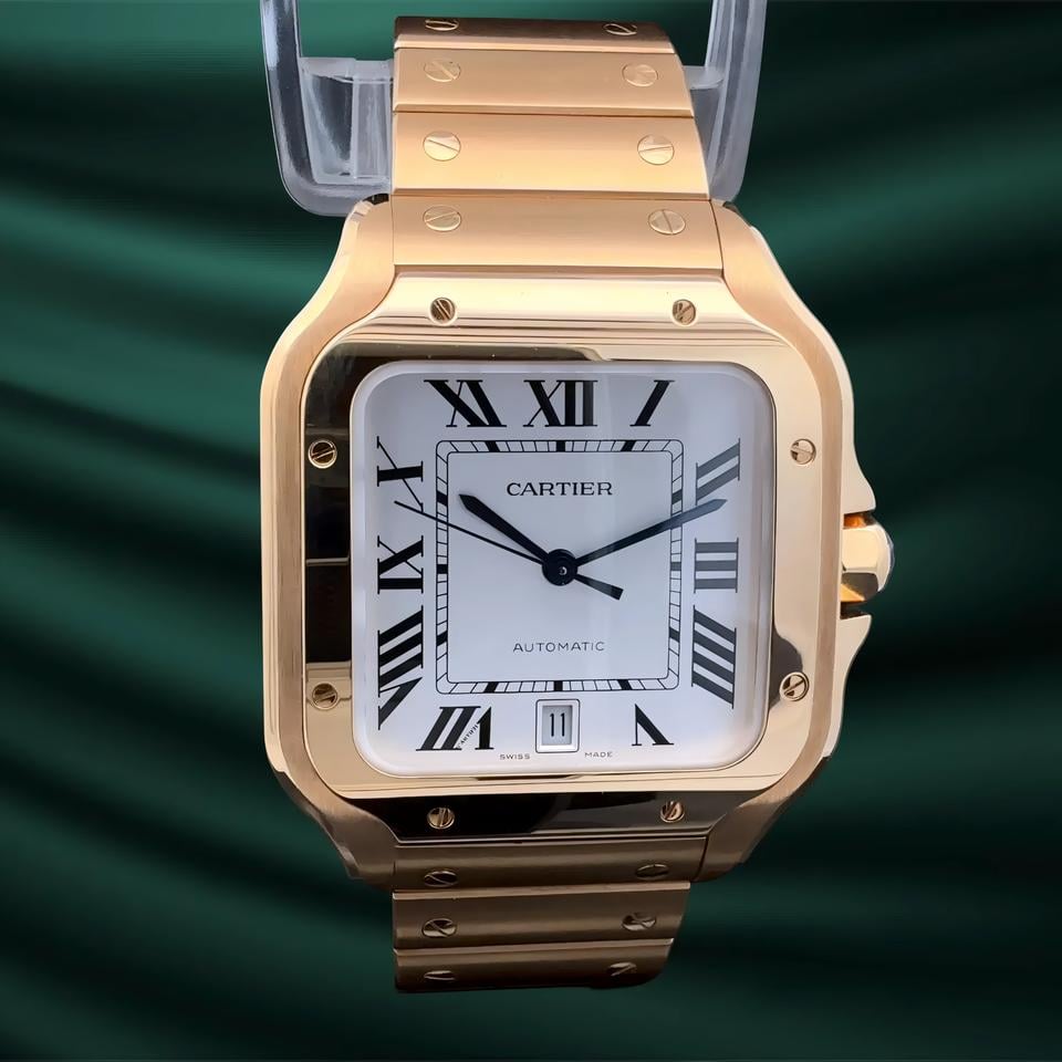Cartier Santos 18k Watch Large WGSA0029