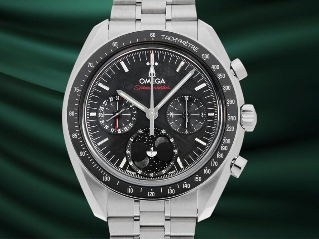 Omega Speedmaster NEW Moonphase Stainless Steel / Black Meteorite / Bracelet 304.30.43.52.01.001 2025 fullset