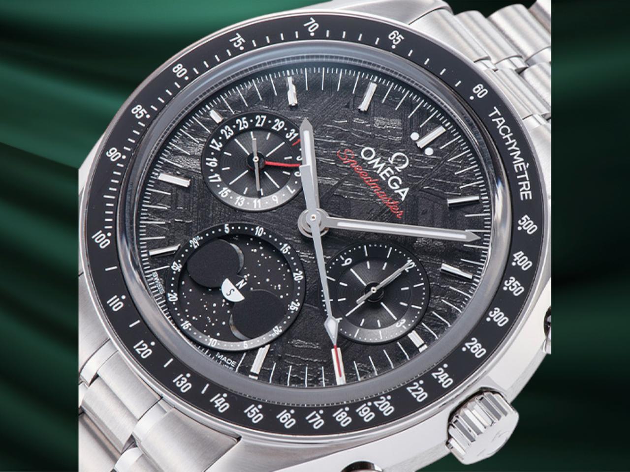 Omega Speedmaster NEW Moonphase Stainless Steel / Black Meteorite / Bracelet 304.30.43.52.01.001 2025 fullset - view 2