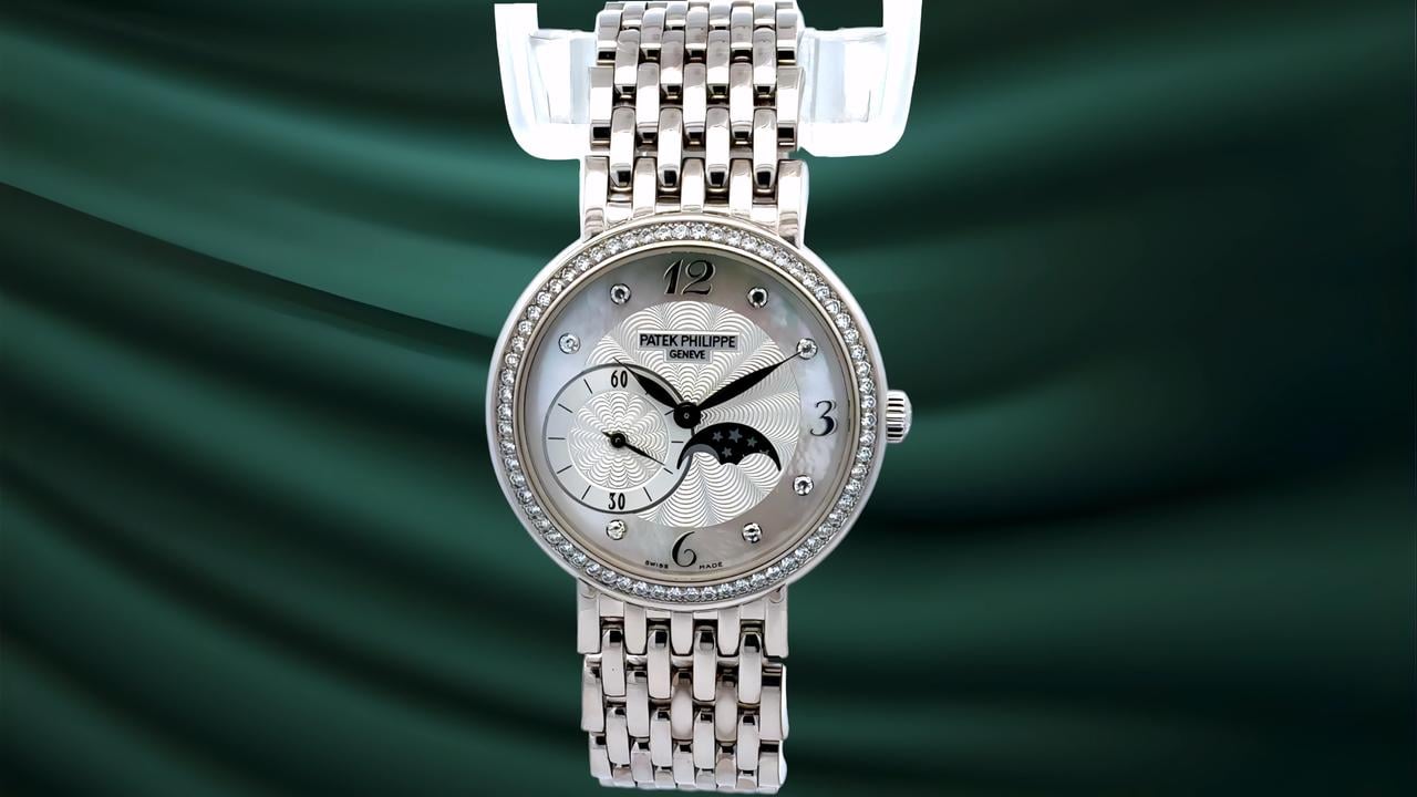 Patek Philippe Calatrava Moon Phase 4958 White Gold Manual 31mm Full Set Ref. 4958/1G-001