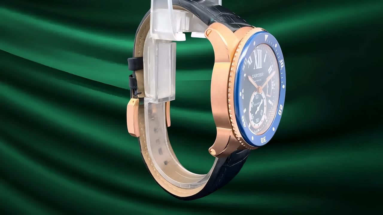 Cartier Calibre de Cartier Diver Pink Gold / Blue dial 42mm WGCA0009 Full Set - view 14
