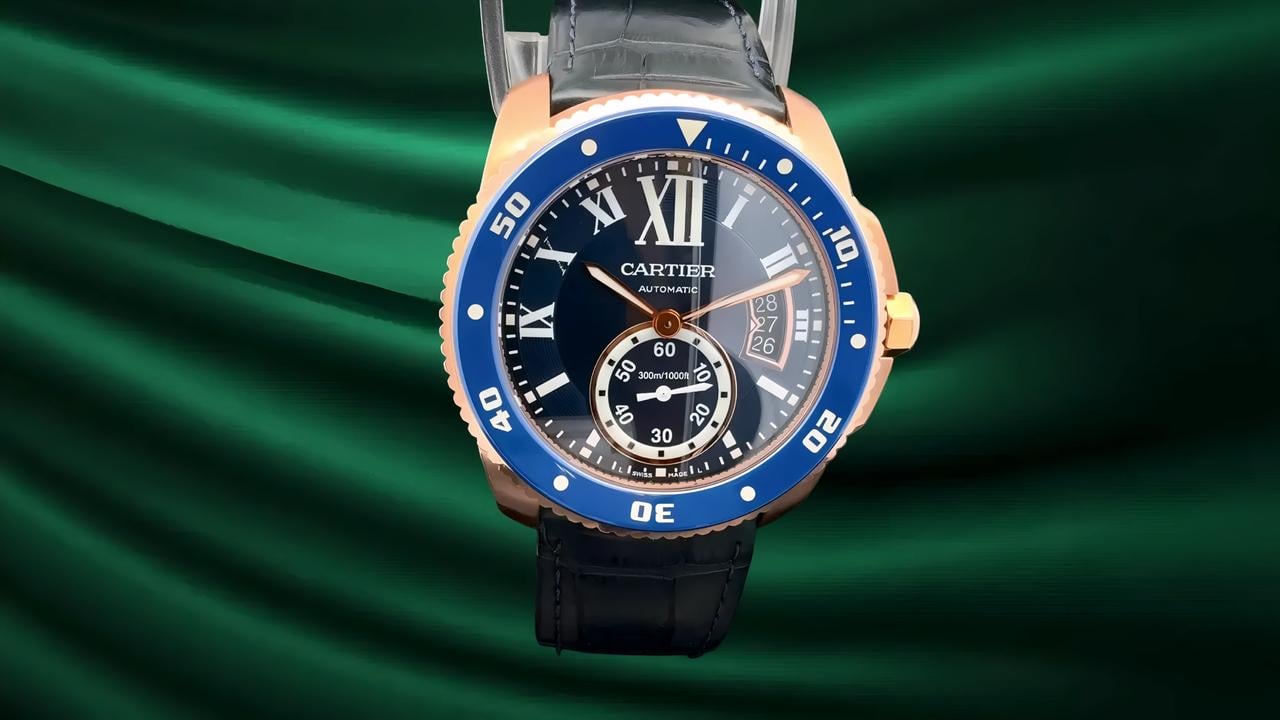 Cartier Calibre de Cartier Diver Pink Gold / Blue dial 42mm WGCA0009 Full Set - view 16
