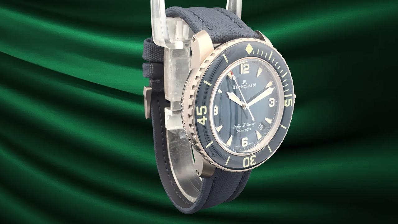 Blancpain Fifty Fathoms Titanium Blue dial Sailcloth 5015-12B40-O52A Full Set - view 15