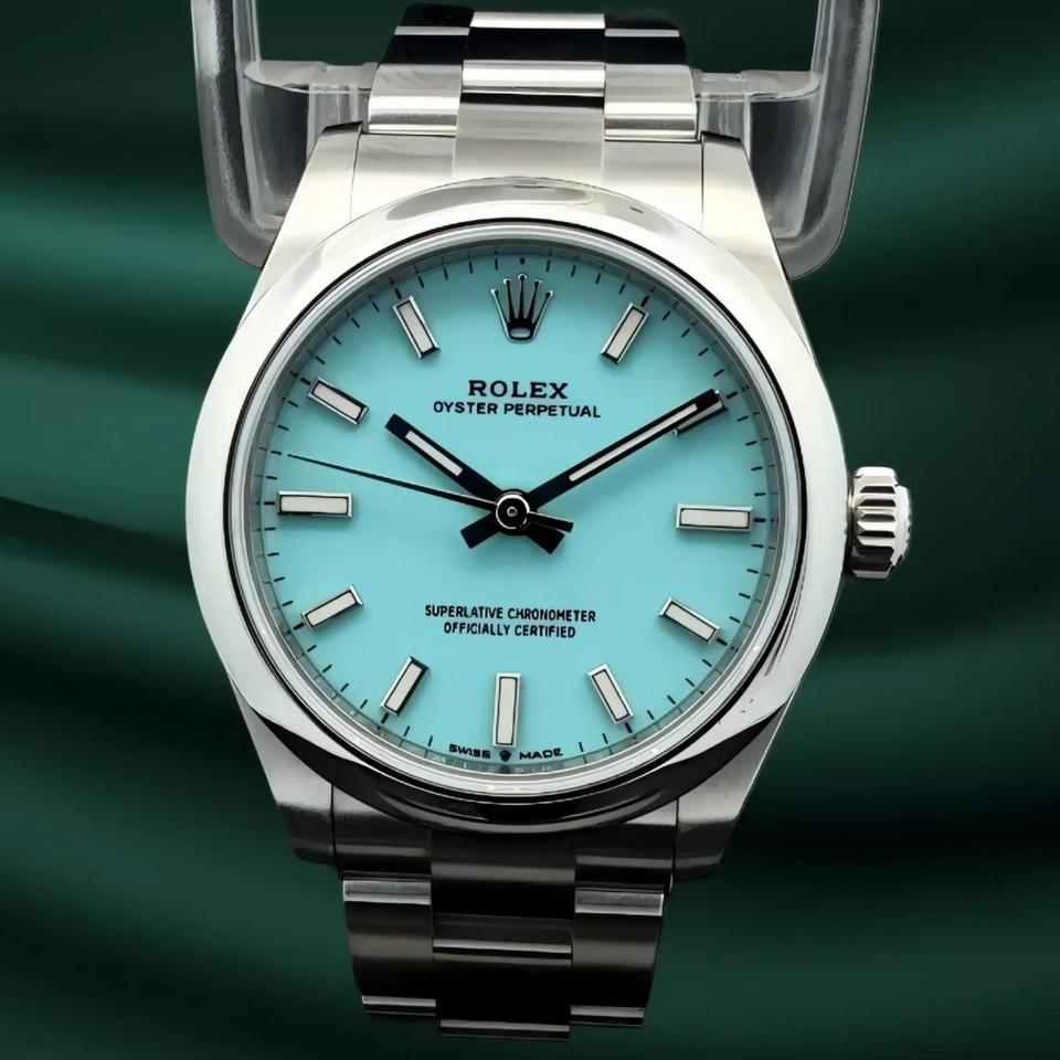 Rolex Oyster Perpetual 31 Stainless Steel / Turquoise Tiffany Dial 277200-0007 Full Set