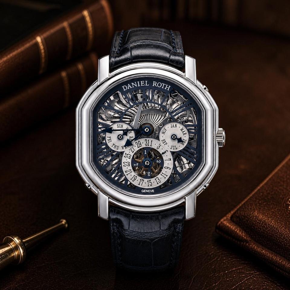Daniel Roth Papillon Ellipsocurvex Skeleton Time Equation Platinum 119.X.70-16354