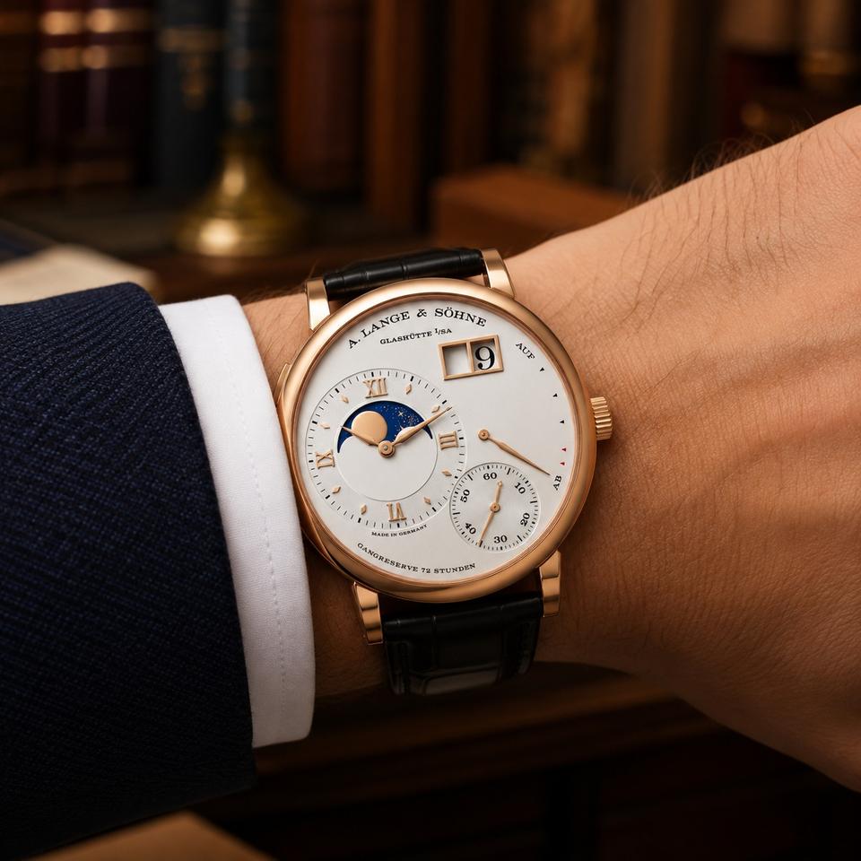 A. Lange & Söhne Grand Lange 1 2022 BOX-PAPERS Grand Lange 1 Moonphase Pink Gold Silver dial 41mm 139.032 - view 2