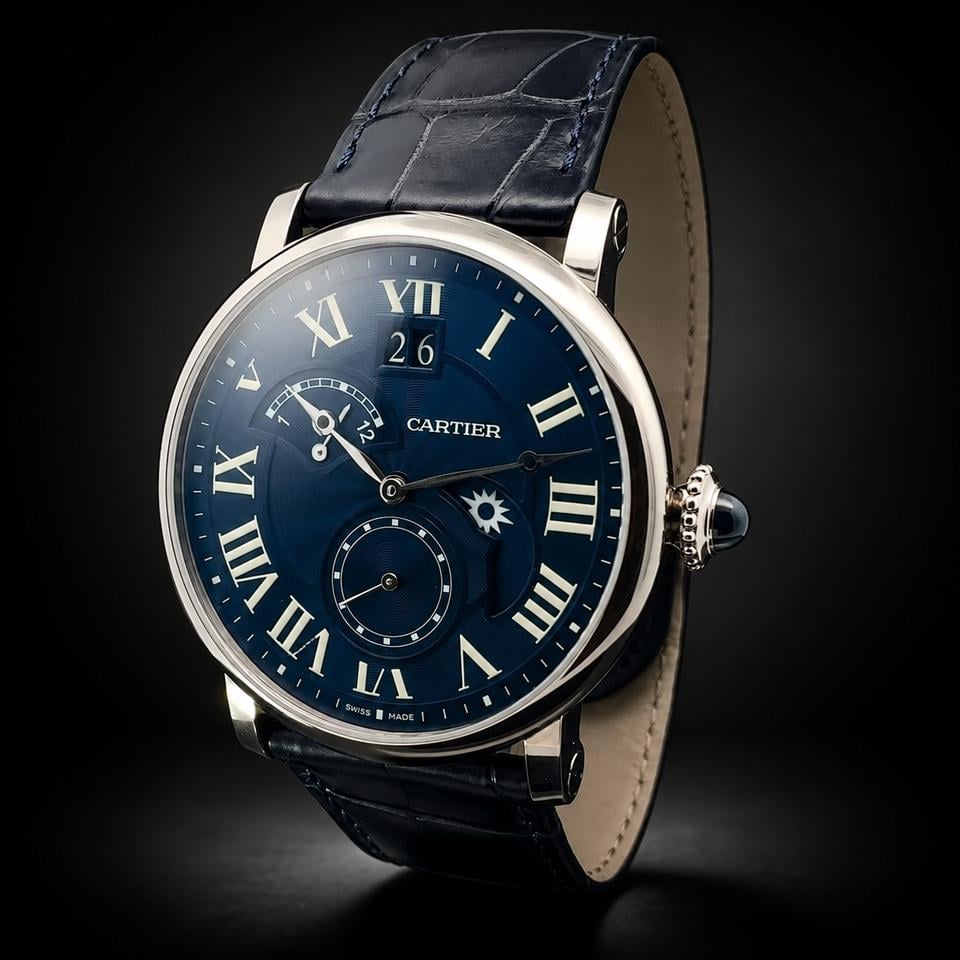 Cartier Rotonde de Cartier Retrograde GMT White Gold Blue Dial Mens Watch W1556241 Limited to 200pcs - view 3