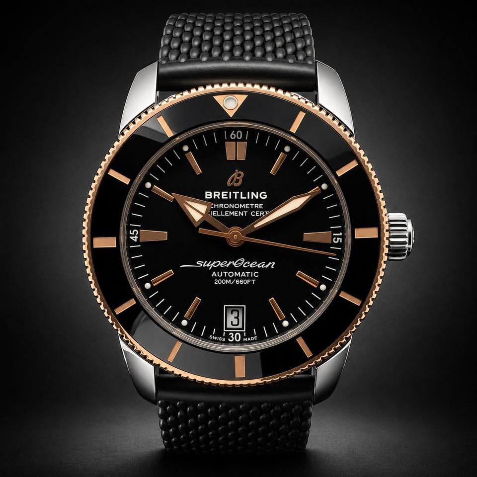 Breitling Superocean Heritage B20 Automatic 44 Rubber Gold Steel Red Gold / Black / Rubber / Folding clasp Ref. UB2030121B1S1