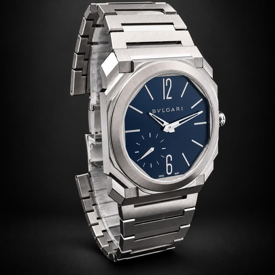 Bulgari Octo Finissimo S Stainless Steel / Blue / Bracelet 103431 FULL SET Excellent condition - view 9