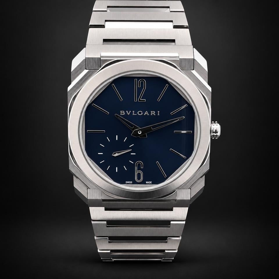 Bulgari Octo Finissimo S Stainless Steel / Blue / Bracelet 103431 FULL SET Excellent condition - view 2