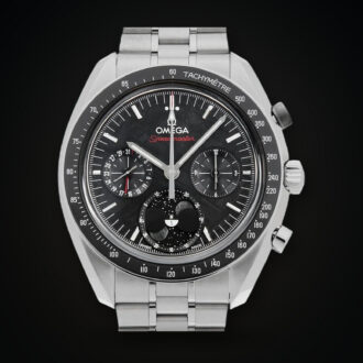 Omega Speedmaster NEW Moonphase Stainless Steel / Black Meteorite / Bracelet 304.30.43.52.01.001 2025 fullset