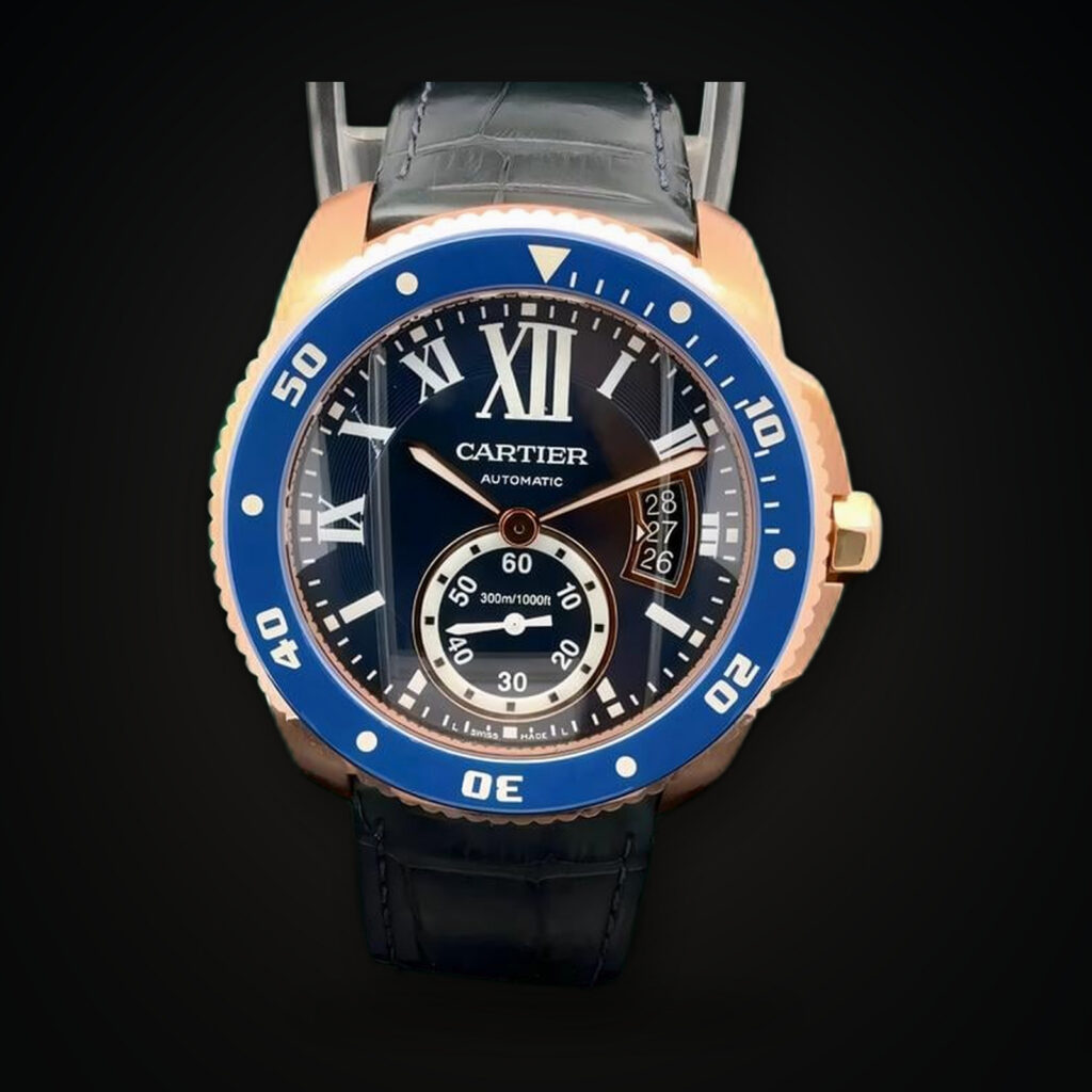 Cartier Calibre de Cartier Diver Pink Gold / Blue dial 42mm WGCA0009 Full Set