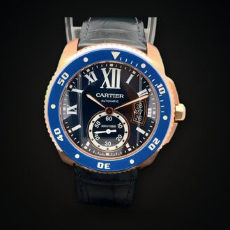 Cartier Calibre de Cartier Diver Pink Gold / Blue dial 42mm WGCA0009 Full Set
