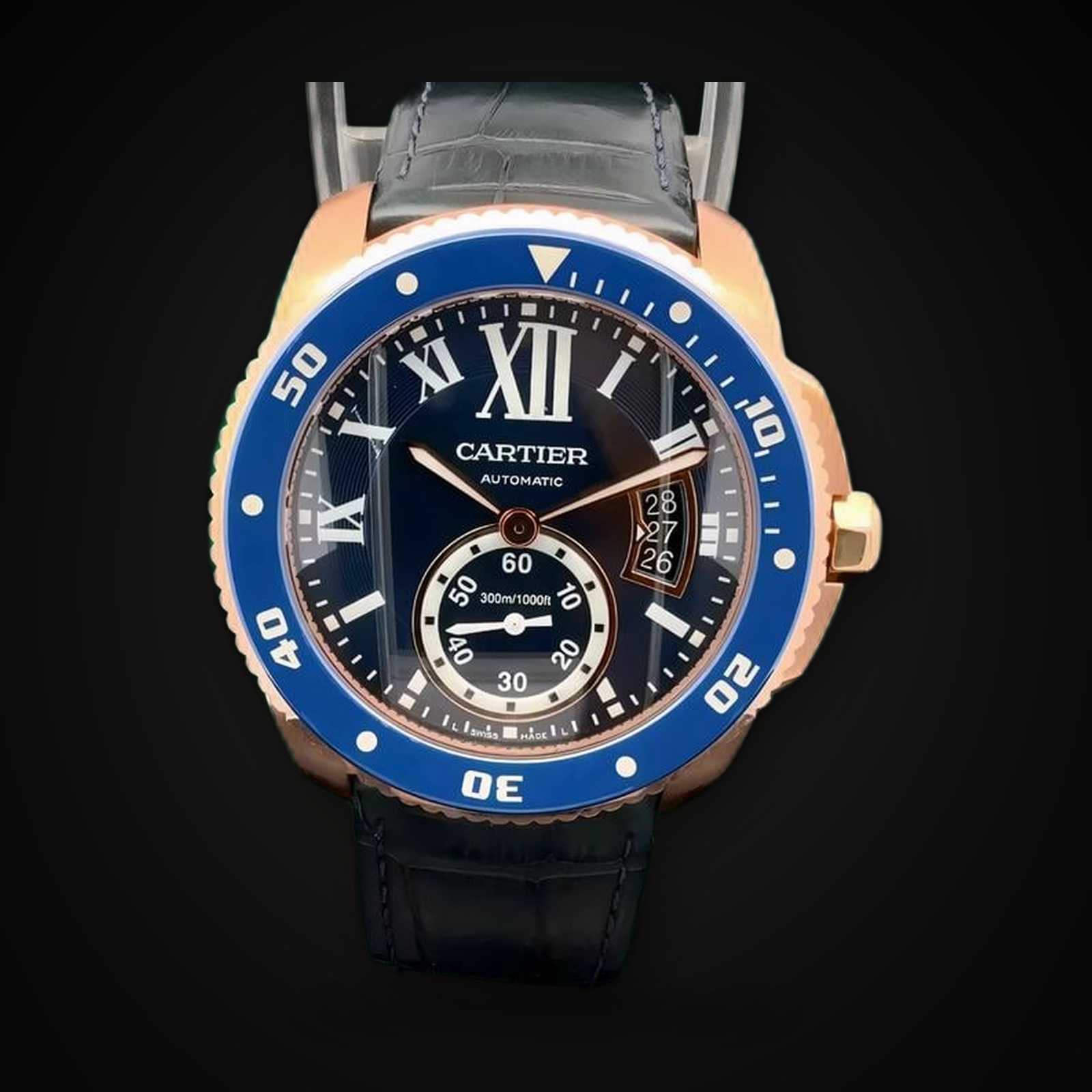 Cartier Calibre de Cartier Diver Pink Gold / Blue dial 42mm WGCA0009 Full Set