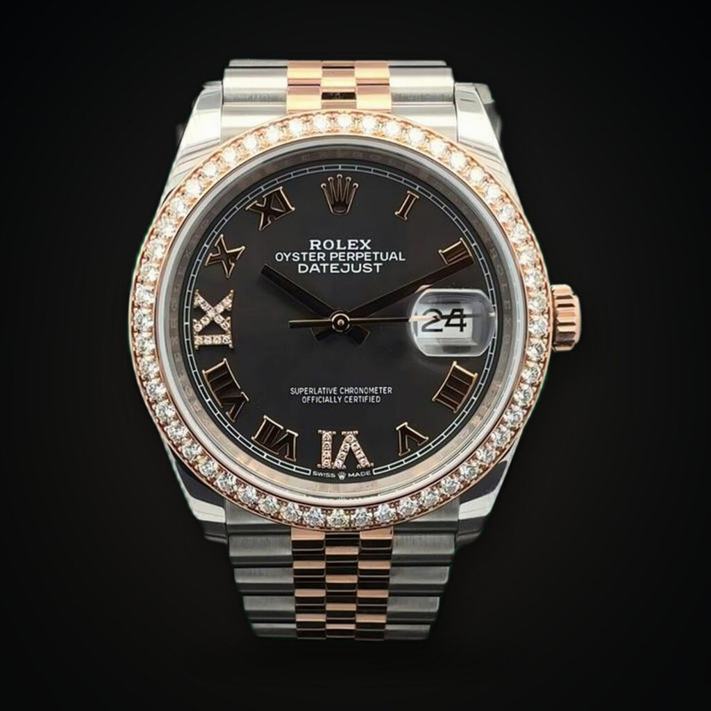 Rolex Datejust NEW Datejust 36 Stainless Steel / Everose / Diamond / Slate Roman Diamond / Jubilee 126281RBR-0011
