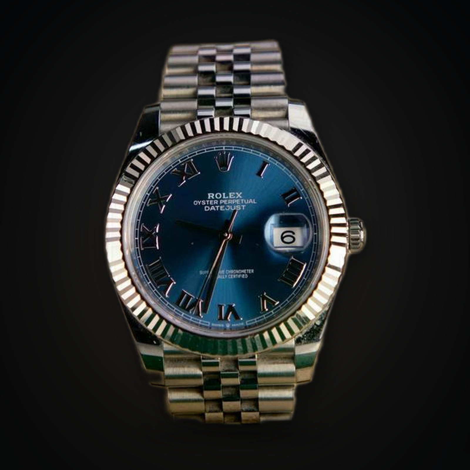 Rolex Datejust 41 Stainless Steel Fluted / Blue dial - Roman / Jubilee 126334-0026