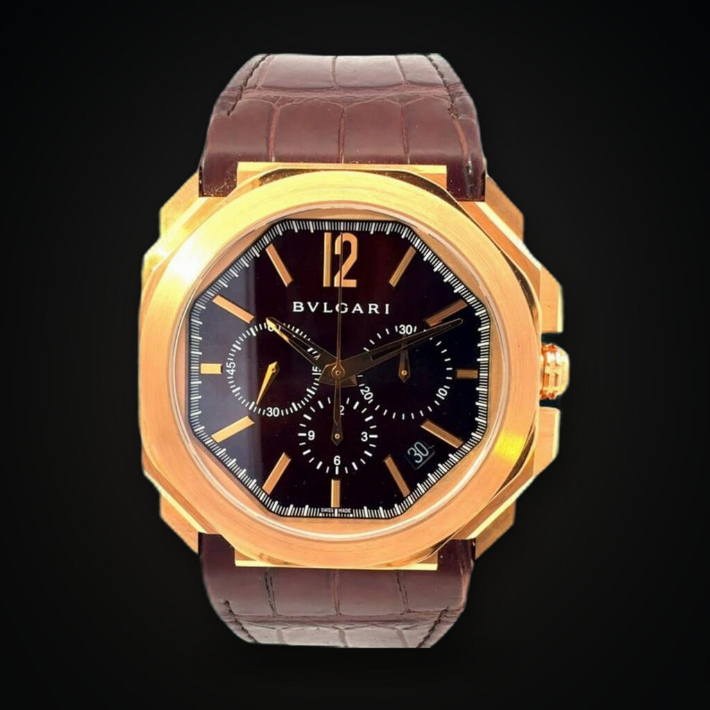 Bulgari Octo Velocissimo Brown Dial Chronograph Men's Watch 18k Rose Gold 102259 Ref. 102259 BGOP41C11GLDCH