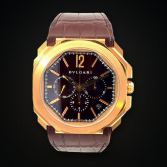 Bulgari Octo Velocissimo Brown Dial Chronograph Men's Watch 18k Rose Gold 102259 Ref. 102259 BGOP41C11GLDCH