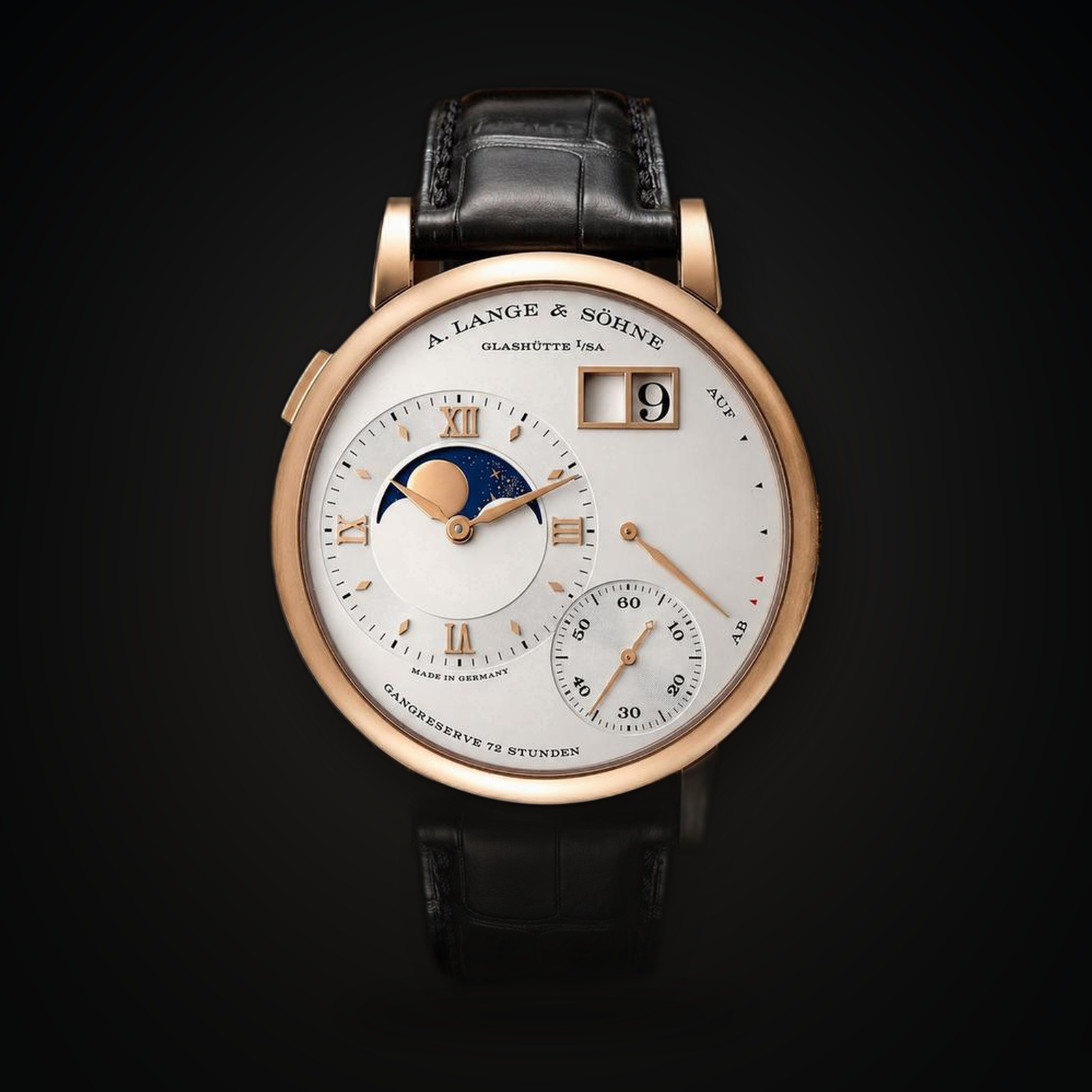 A. Lange & Söhne Grand Lange 1 2022 BOX-PAPERS Grand Lange 1 Moonphase Pink Gold Silver dial 41mm 139.032 - Image 2