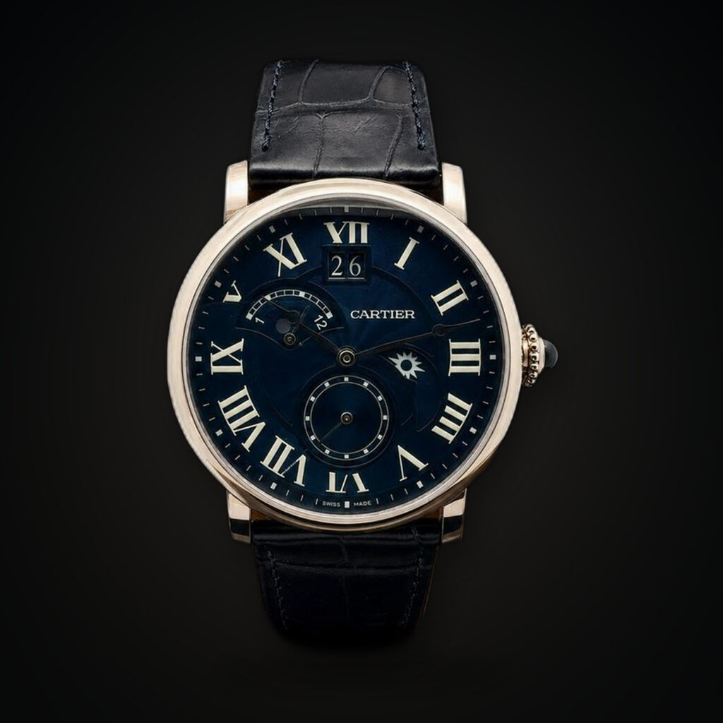 Cartier Rotonde de Cartier Retrograde GMT White Gold Blue Dial Mens Watch W1556241 Limited to 200pcs