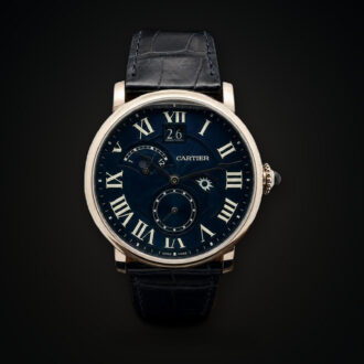 Cartier Rotonde de Cartier Retrograde GMT White Gold Blue Dial Mens Watch W1556241 Limited to 200pcs