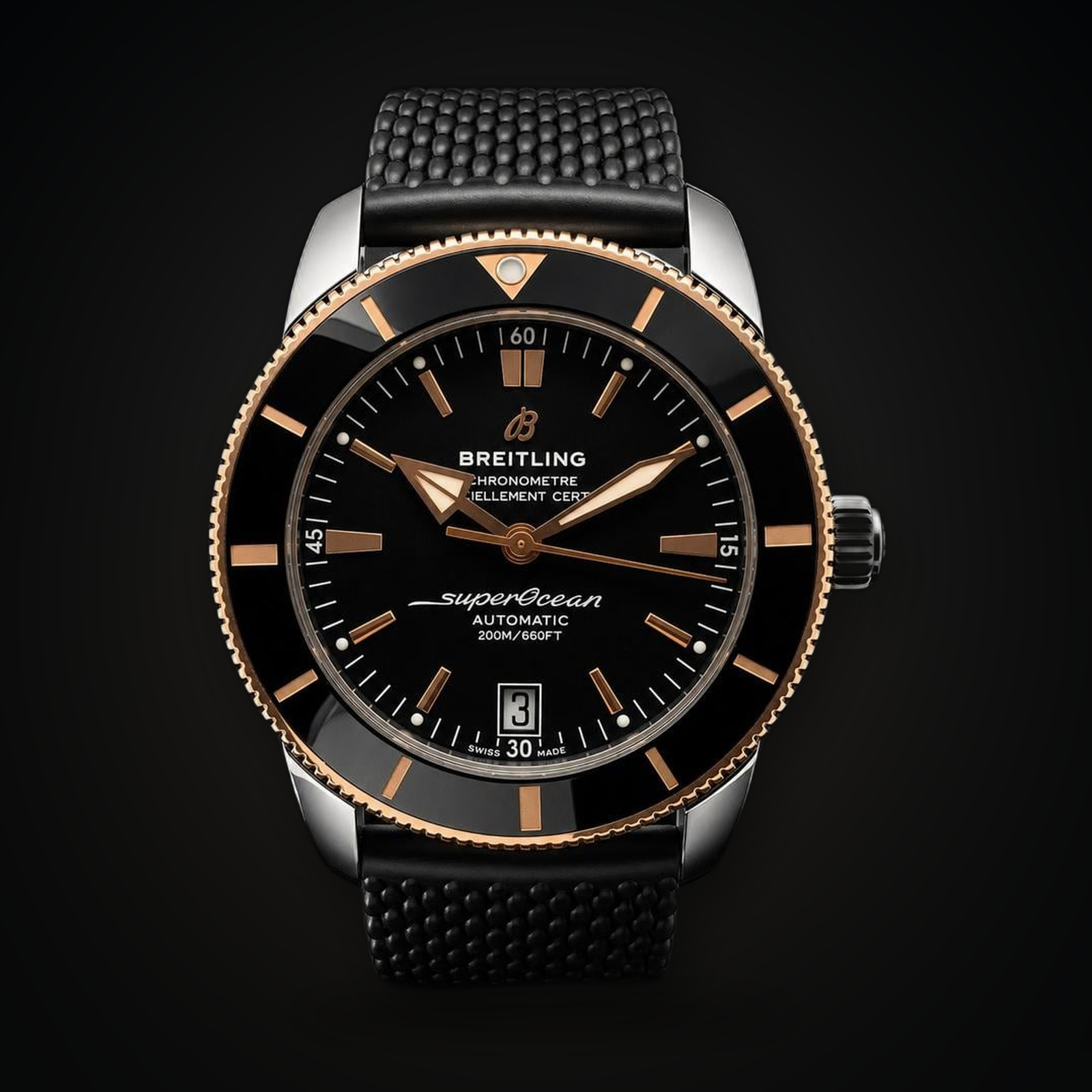 Breitling Superocean Heritage B20 Automatic 44 Rubber Gold Steel Red Gold / Black / Rubber / Folding clasp Ref. UB2030121B1S1