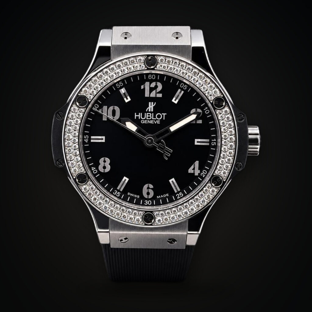 Hublot Big Bang 38 Quartz Stainless Steel - Diamond / Black / Rubber Ref. 361.sx.1270.rx.1104