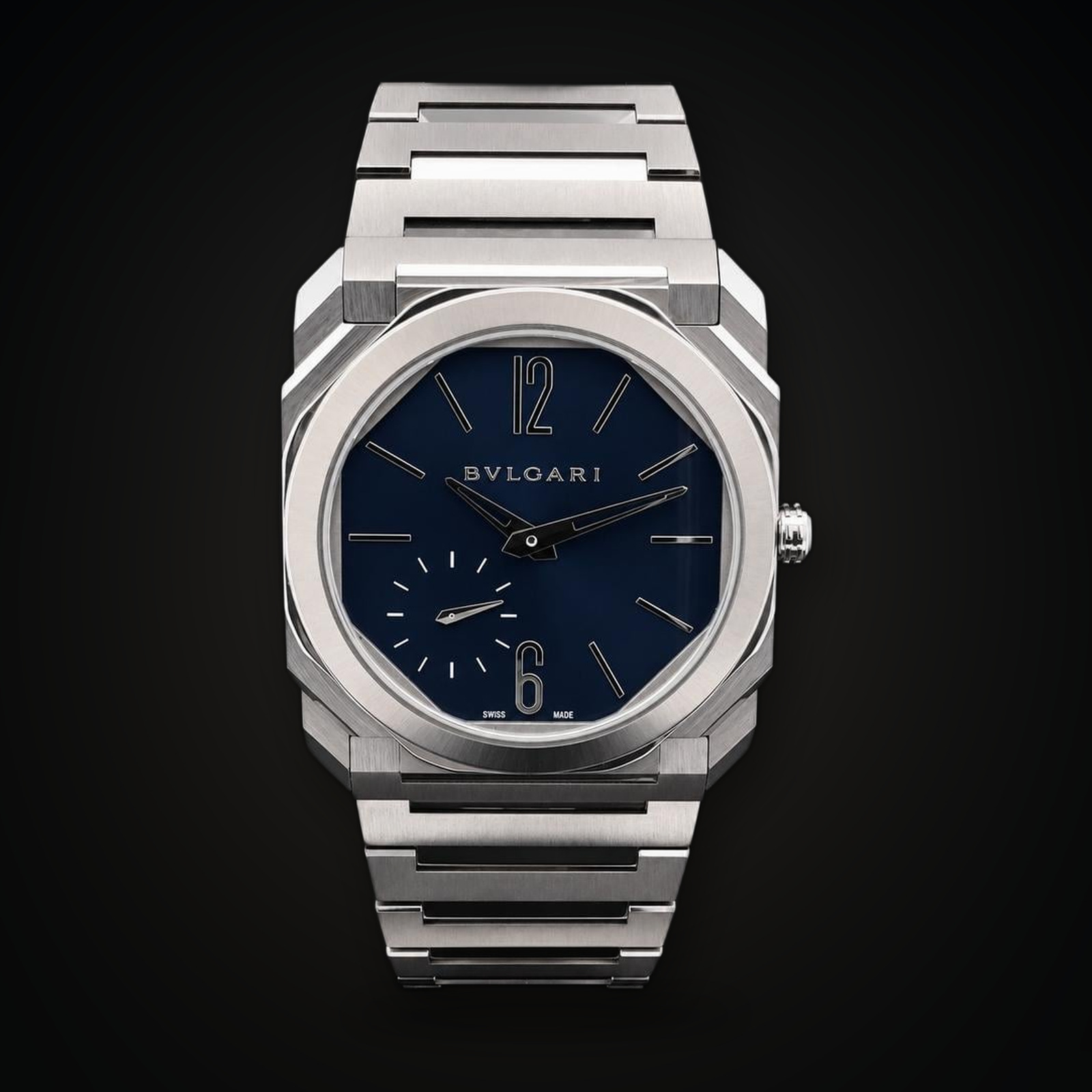 Bulgari Octo Finissimo S Stainless Steel / Blue / Bracelet 103431 FULL SET Excellent condition