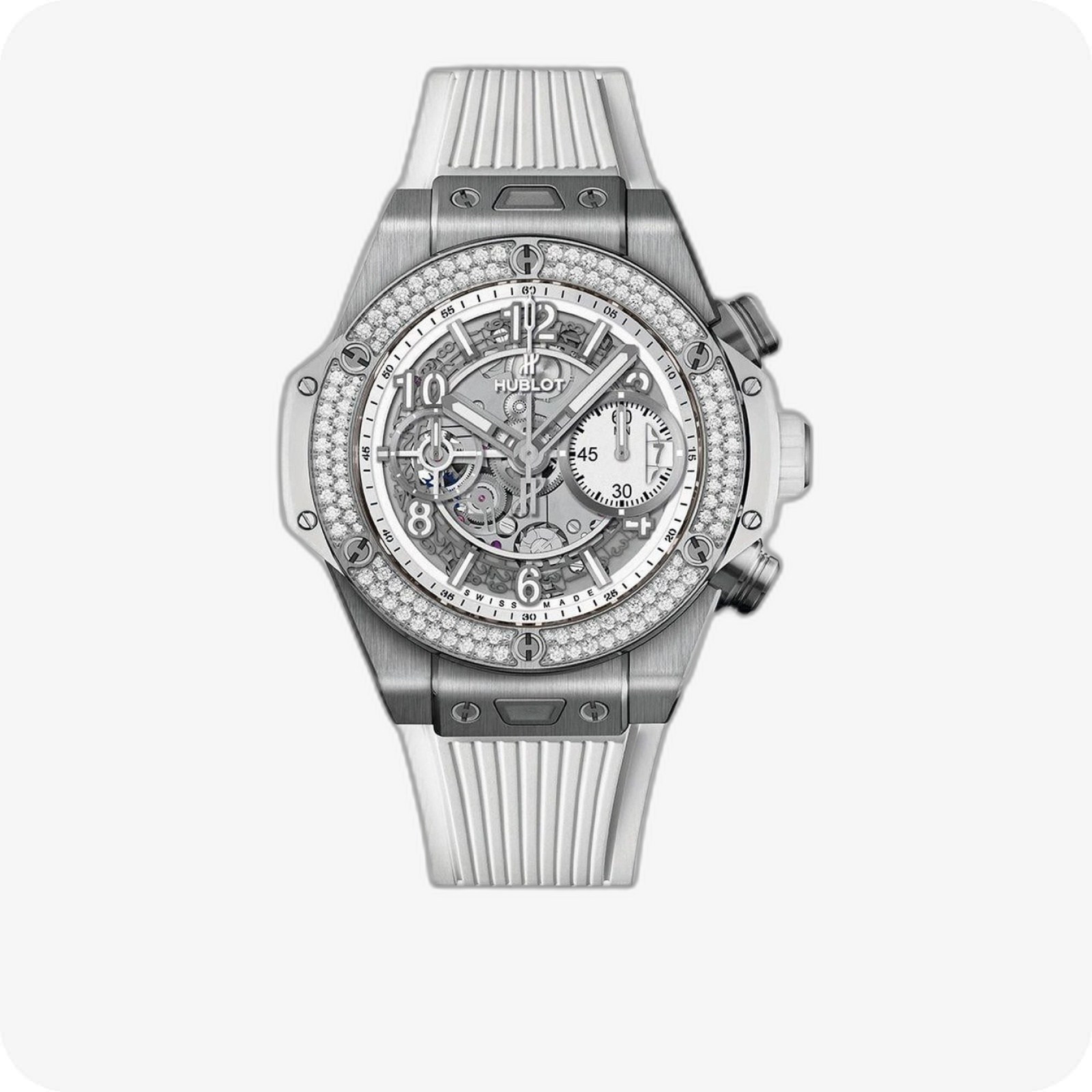 Hublot Big Bang Unico Titanium White Diamonds Ref. 441.NE.2010.RW.1104