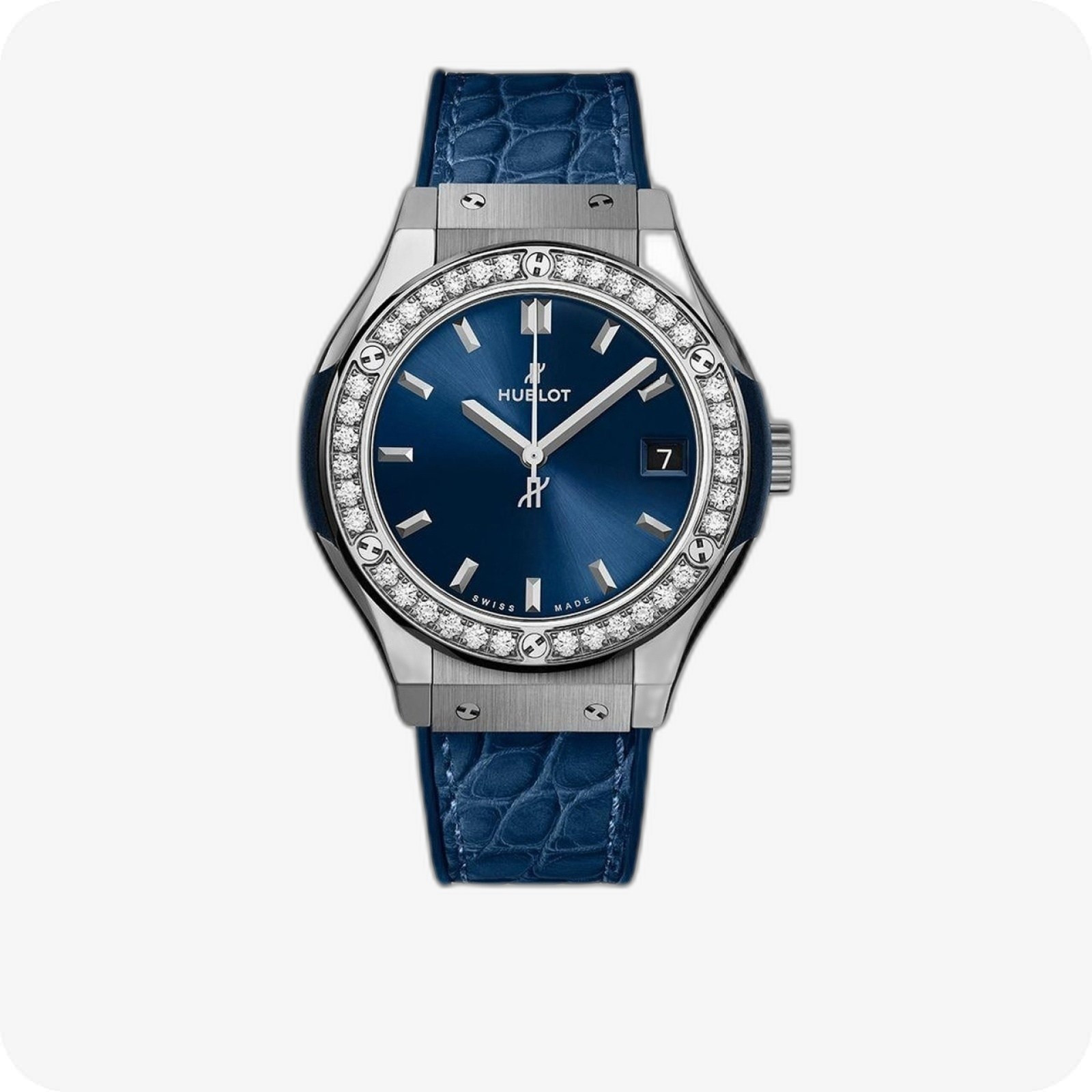 Hublot Classic Fusion Titanium Blue Diamonds Ref. 581.NX.7170.LR.1104