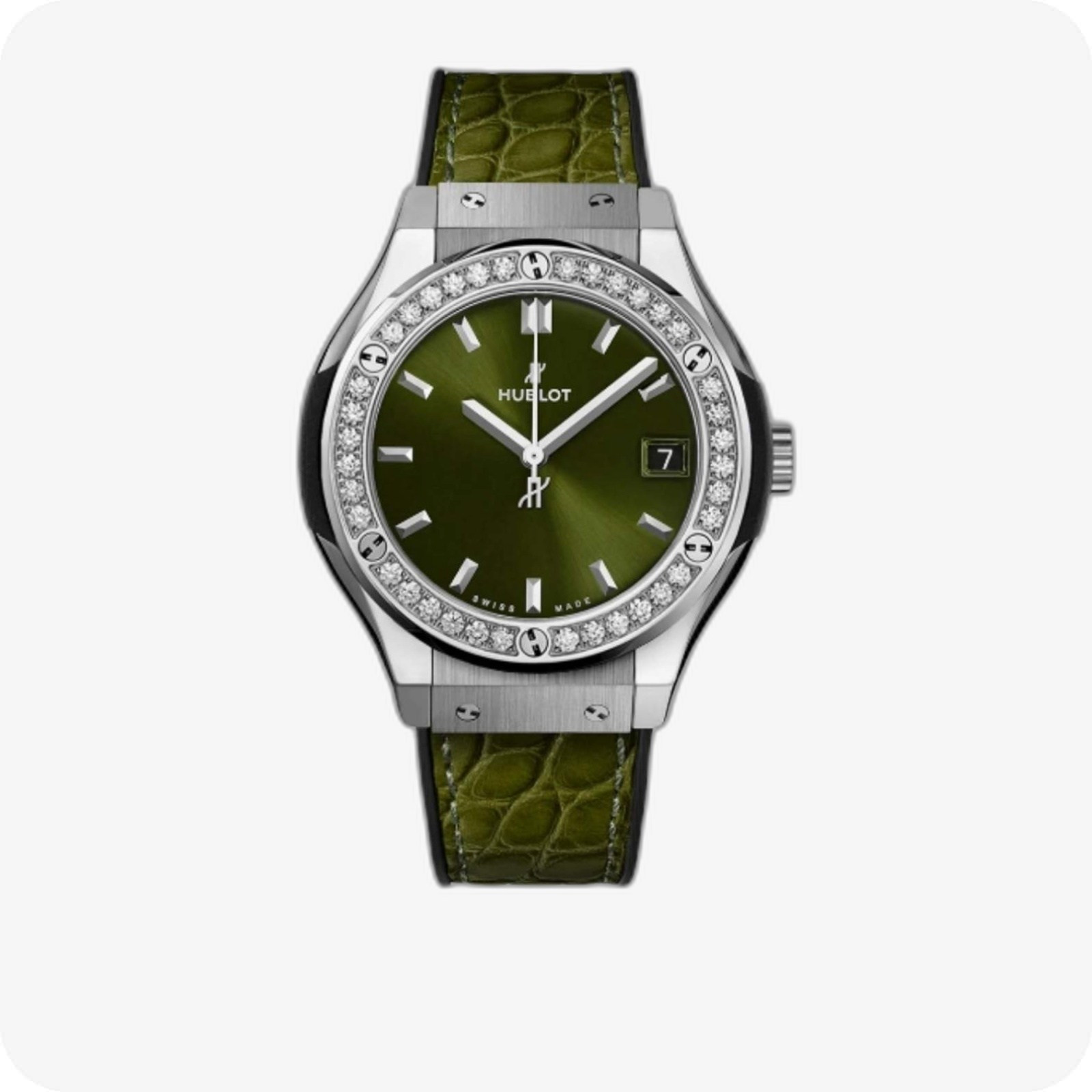 Hublot Classic Fusion Titanium Green Diamonds Ref. 581.NX.8970.LR.1104