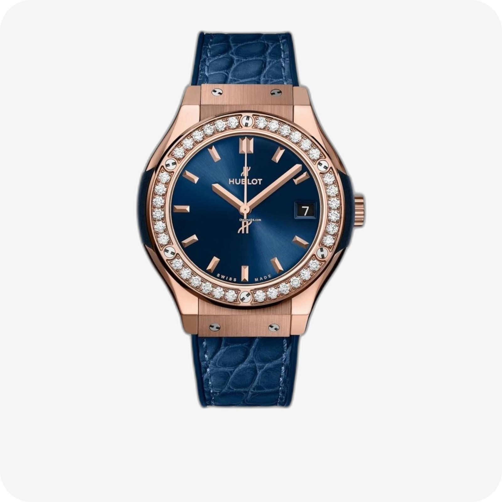 Hublot Classic Fusion King Gold Blue Diamonds Ref. 581.OX.7180.LR.1104