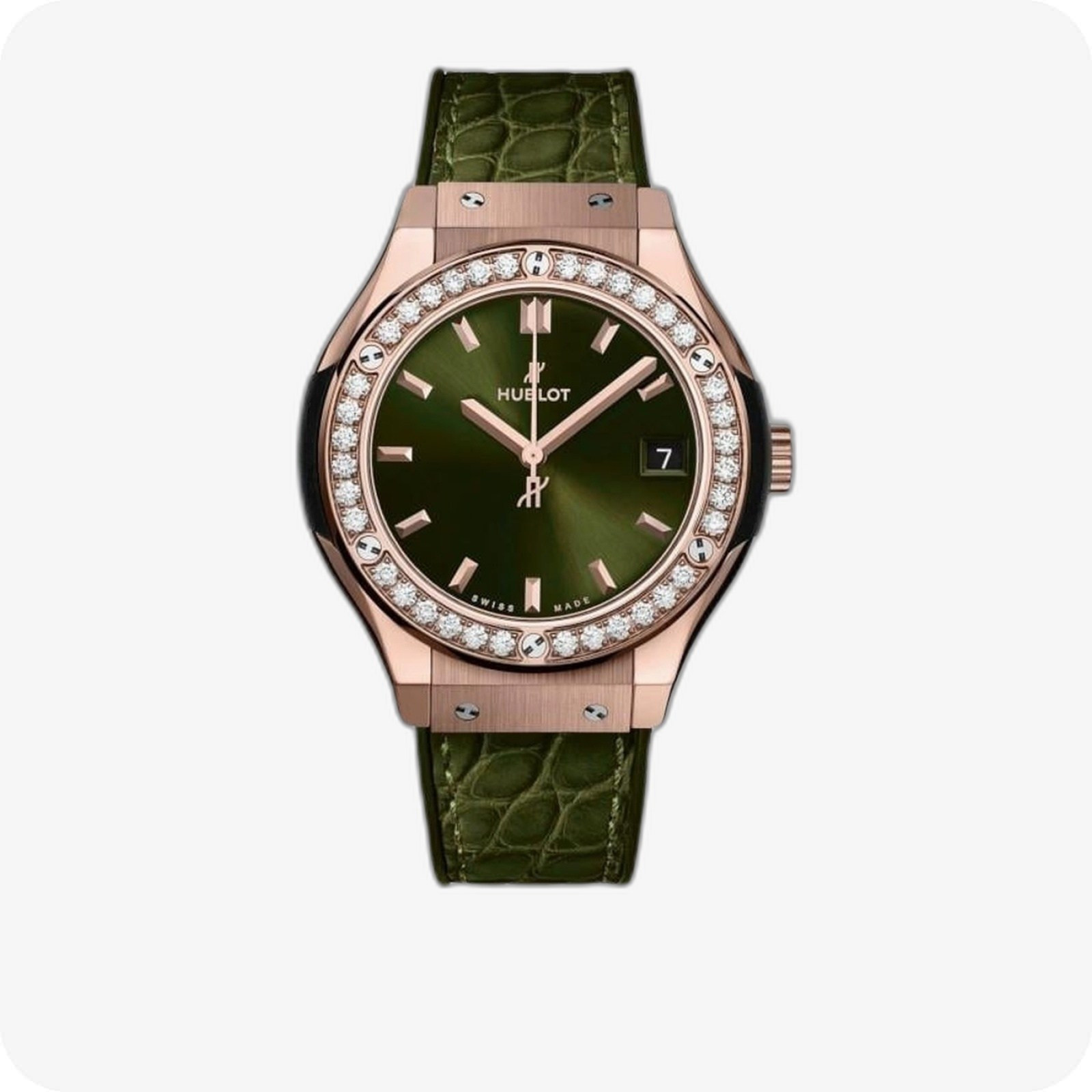 Hublot Classic Fusion King Gold Green Diamonds Ref. 581.OX.8980.LR.1104